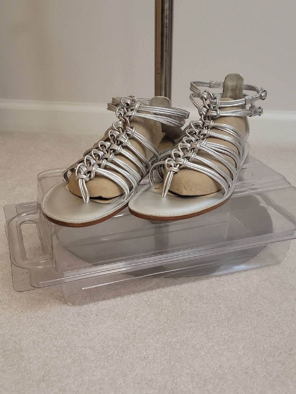 Coach silver sandals
